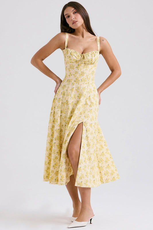 Carmen® - Gele Bloemenjurk